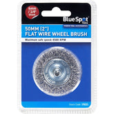 BlueSpot Rotary Flat Steel Wire Brush Crimp Set wheel For Drill 50mm 2"